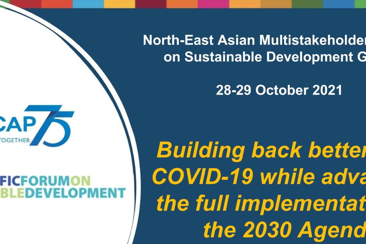 ESCAP Webinar: North-East Asia Multistakeholder Forum on Sustainable Development Goals
