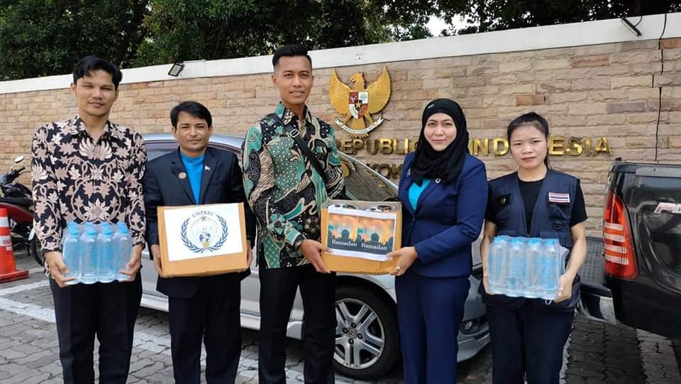 UNPKFC offered date fruits and drinking water to the Indonesian…